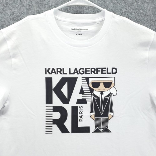NEW Karl Lagerfeld Paris T-Shirt Men Medium White Short Sleeve Pullover Crewneck - Picture 2 of 12