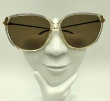 Vintage N 1037 Purple Gold Transparent Oval Sunglasses Eyeglasses Frames