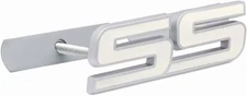 1Pc Fit Front Grille 06-10 SS Emblem Badge 15211285 3D Nameplate White Chrome