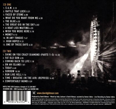 DAVID GILMOUR - LIVE AT POMPEII NEW CD