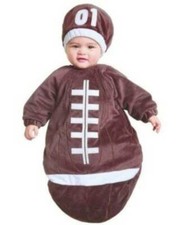 Football Halloween Costume Brown Baby Infant Bunting 2 Pc Plush-size 0-6 months