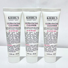 New 3X Kiehl's Ultra Facial Cleanser for all skin types 1.0 oz / 30 ml each