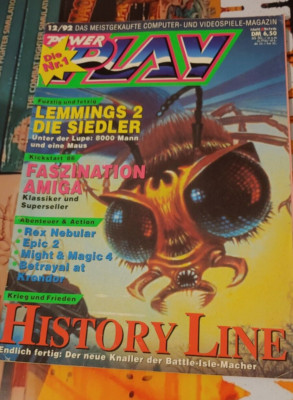 PowerPlay 12/92 1992 (Commodore 64, Amiga, ATARI ST PC Videogame magazin)