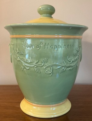 Pfaltzgraff Secrets of Pistoulet Flour of Happiness Canister / Cookie Jar w/ lid