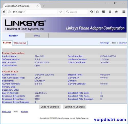 Adaptateur téléphonique Linksys Cisco SPA2102 VoIP G.729 G.711 avec 2 fax analogiques FXS T.38 - Photo 2/5