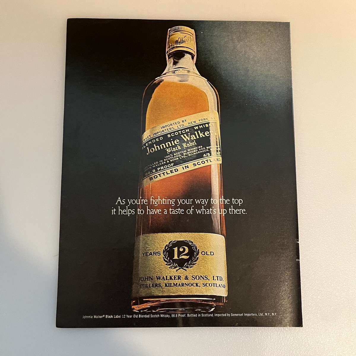 1980 Johnnie Walker Black Label Scotch Whisky Print Ad Original