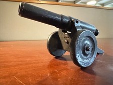 Vintage Wooden Dimestore Artillery Cannon w/ Wheels Black perhaps Home-Made USA