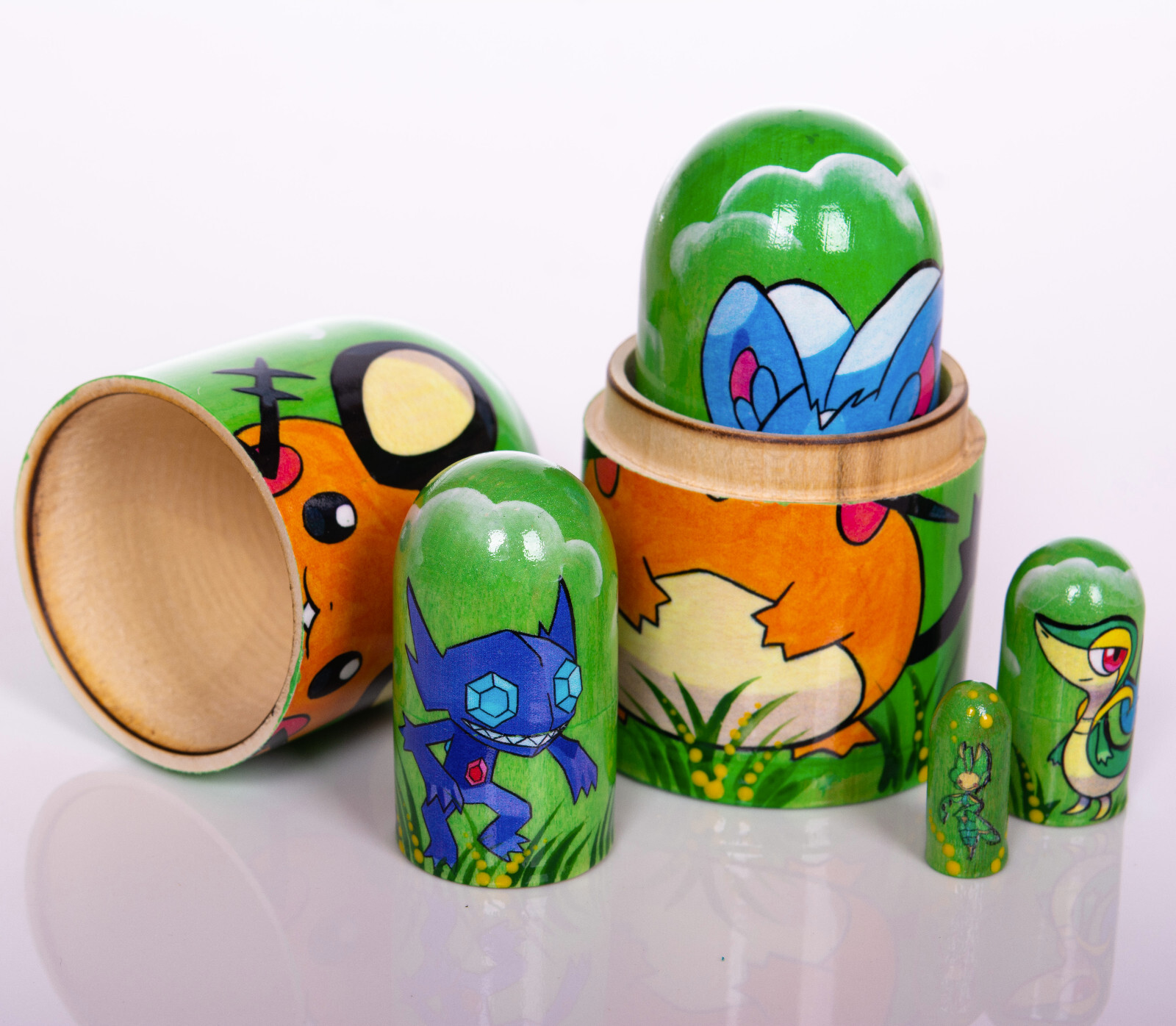 Pokemon Nesting Dolls 4" Kids Room Decor, Kids Gift, Wooden toys matryoshka