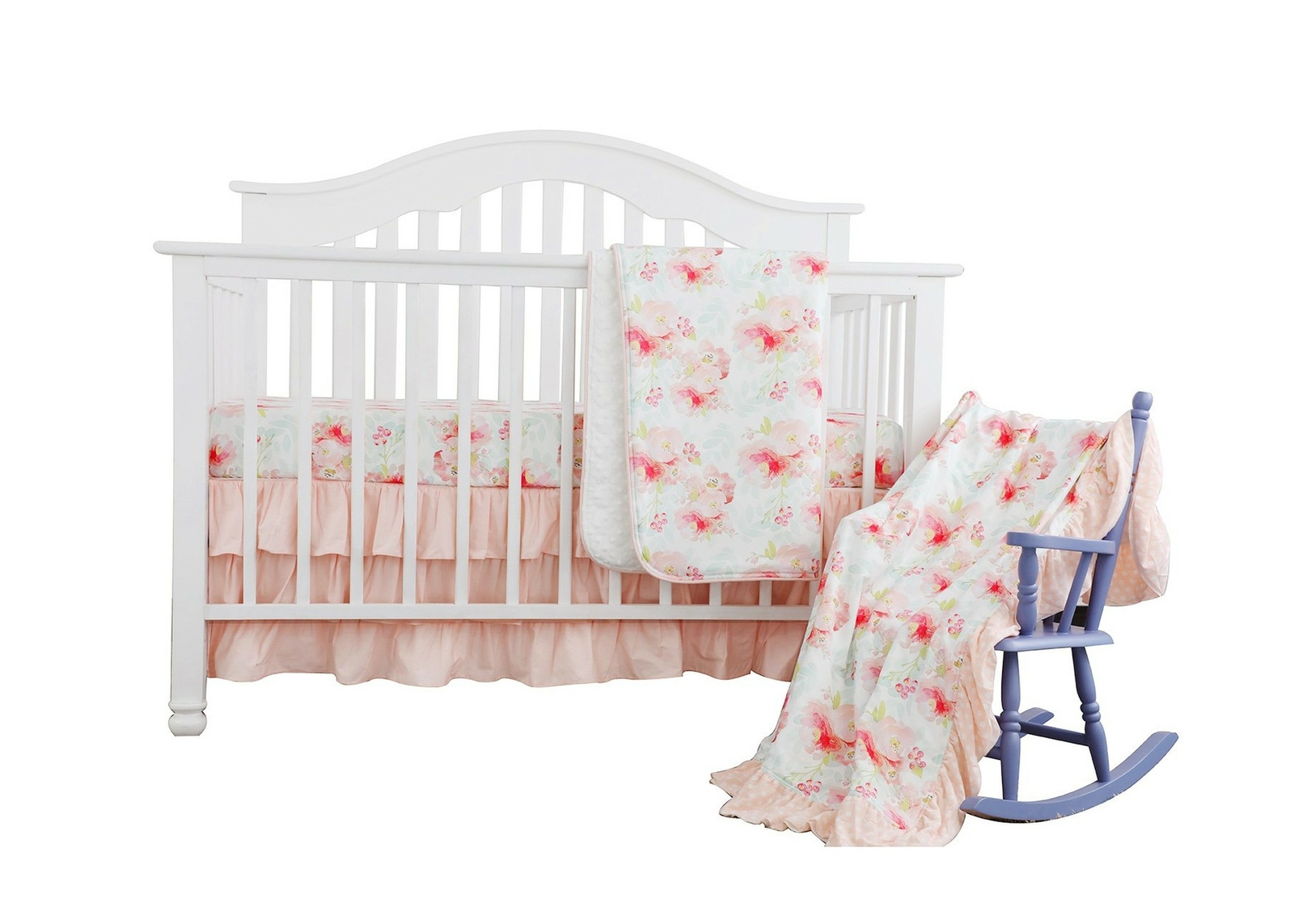 pink and mint crib bedding