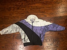 Vtg 80s Mistral Ski Jacket Men's S Shell Apres Geometric Pattern