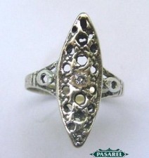 Vintage Sterling Silver CZ Ring Israel 1960s