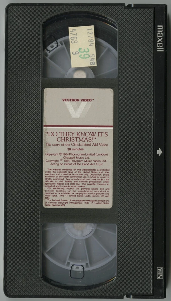 BAND AID - 'Do They Know It's Christmas?' (1984 US Documentary VHS) - Image 3 of 3