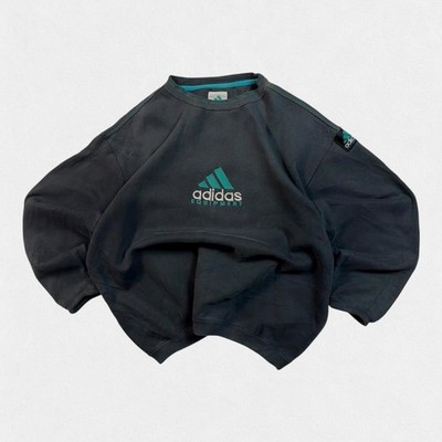 Vintage 90s Adidas Equipment EQT Originals Center Logo Sweatshirt Black Large