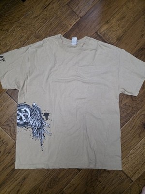 Vintage Tee Sz XL Rennbay Hanes Beefy T Motorcycle Wheel Wings