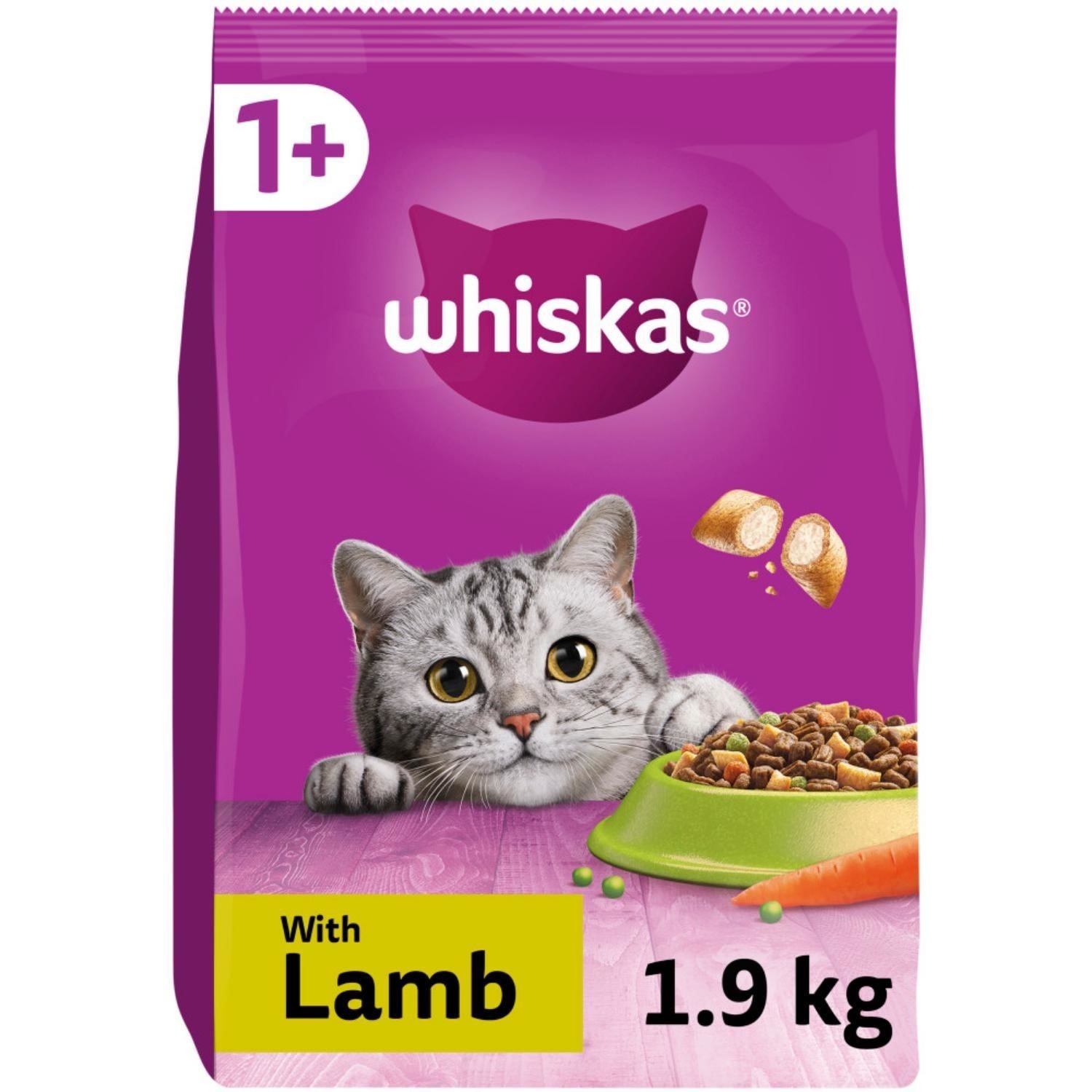 Whiskas Complete 1+ Dry Cat Food with Tasty Lamb - 1.9kg - Image 3
