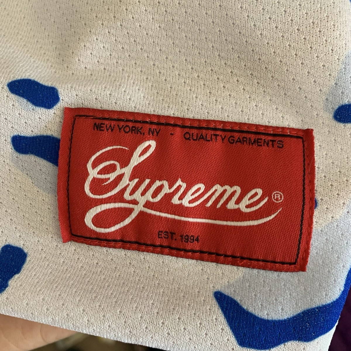 Supreme Hockey Jersey Blue Desert Camo FW14 Mens Size Medium