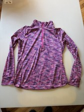 Women's Under Armour Semi Fitted All Season 1/4 Zip Pink/Navy Long sleeve Top L