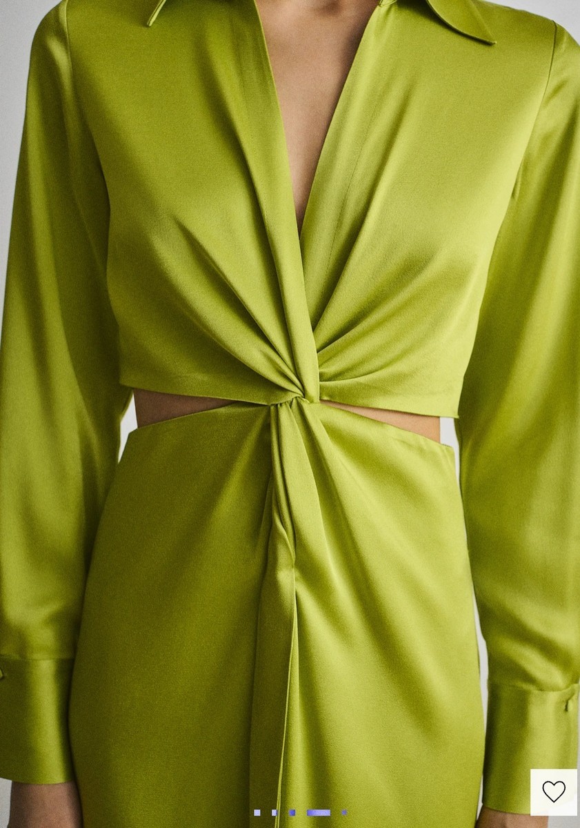 Mango Capsule Draped Shirt Dress with Side Opening Green Size US 4 NEW With tag | eBay Mango Capsule Draped Shirt Dress with Side Opening Green Size US 4 NEW With tag | eBay
