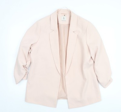 Tu Damen Beige Regular Fit Kerb Revers Gefüttert Blazer Größe 14