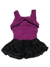 Girl Mor t Freestyle by Danskin Purple Black Skirted Dance Leotard Size 4/5 XS