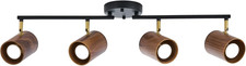 Stylish 4-Light Adjustable Track Lighting Kit with Matte Black  Wood Finish