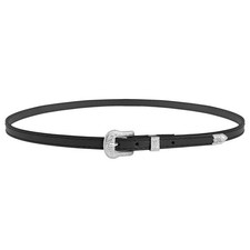 RainFlowwer Leather Cowboy Hat Bands for Men One Size, Black Silver Buckle
