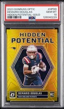 2023 PANINI DONRUSS OPTIC HIDDEN POTENTIAL GOLD DEMARIO DOUGLAS 2/10 PSA 10