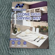 Stone Dish Drying Mat Caddy for Kitchen Counter, Quick Drying Stone Mat