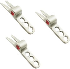 3 PCS Silver Golf Ball Fork Pivot Divot Repair Pitch Mark Metal Accessories