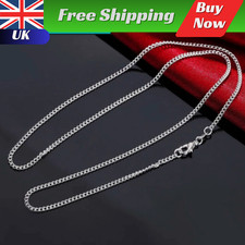 Men Women 16-30'' 2mm 925 Sterling Silver Necklace Lobster Clasp Chain Gifts