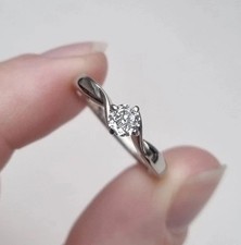 950 Palladium Hallmarked 0.37ct Diamond Solitaire Forever Ring 2.6g IGI N 1/2 