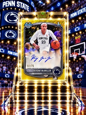 2025-26 Bowman Chrome 1st Bowman Kiyomi McMiller Auto /75 Yellow PENN STATE