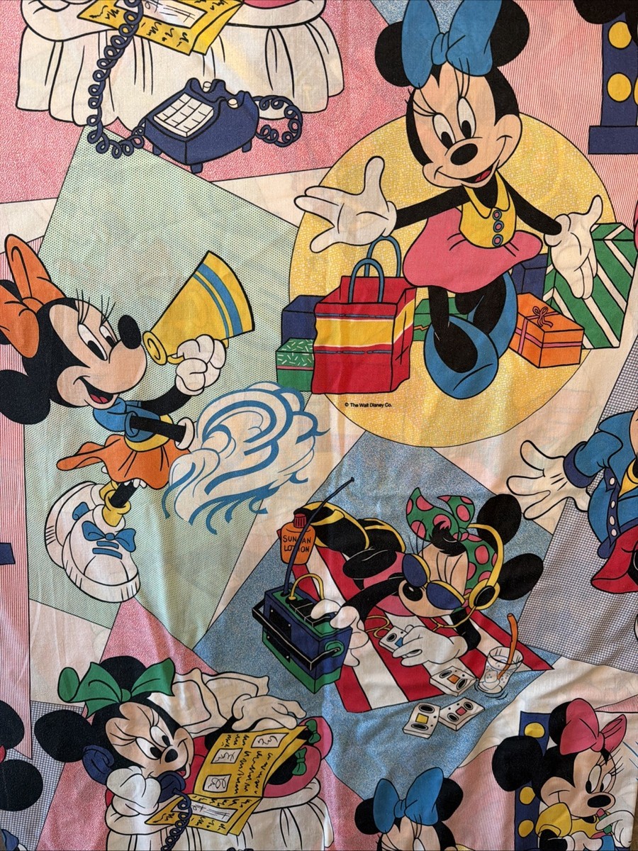80年代 ビンテージ 日本製 東京ディズニーランド ミニーマウス ドアマット Vintage 80-90s Disney Minnie Mouse Twin Bed Flat Sheet Made In USA