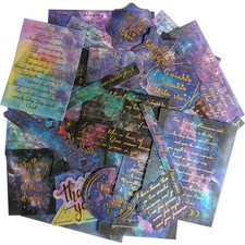 Kawaii Washi Sticker Set Poem of Starry Sky Universe Gold Stamping Stickers f...