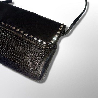 Real Leather Studded Shoulder Bag, 2000s Y2K Punk Rock Used | eBay