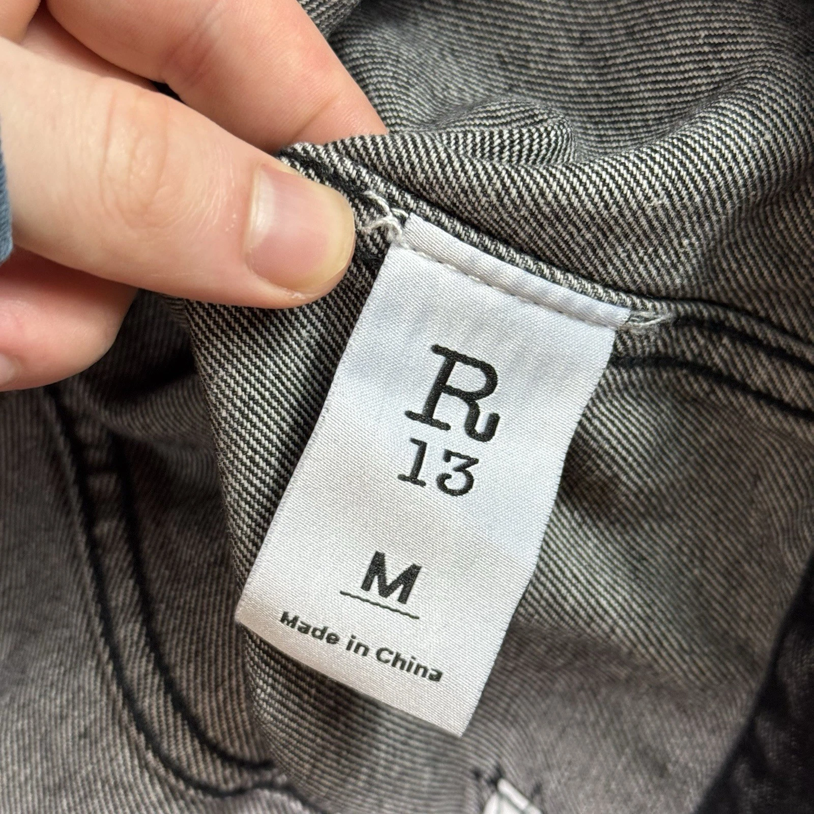 R13 Denim Trucker Jacket Men’s Black Zip Size Medium $1250 MSRP - product detail image 17