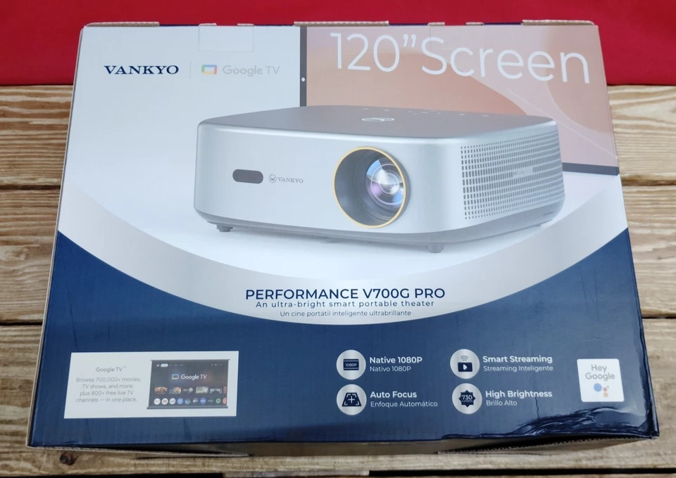 Vankyo V700G Pro 1080P Wireless WebOS Projector/Onn 120" Wall Screen-NEW-COMBO - Image 2 of 4