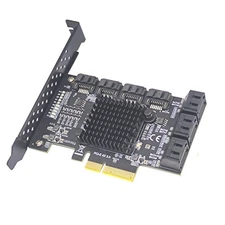 6 Port PCI-E Expansion Card Board Adapter PCI-E x4x8x16 6G SATA3.0 For ASMedia f