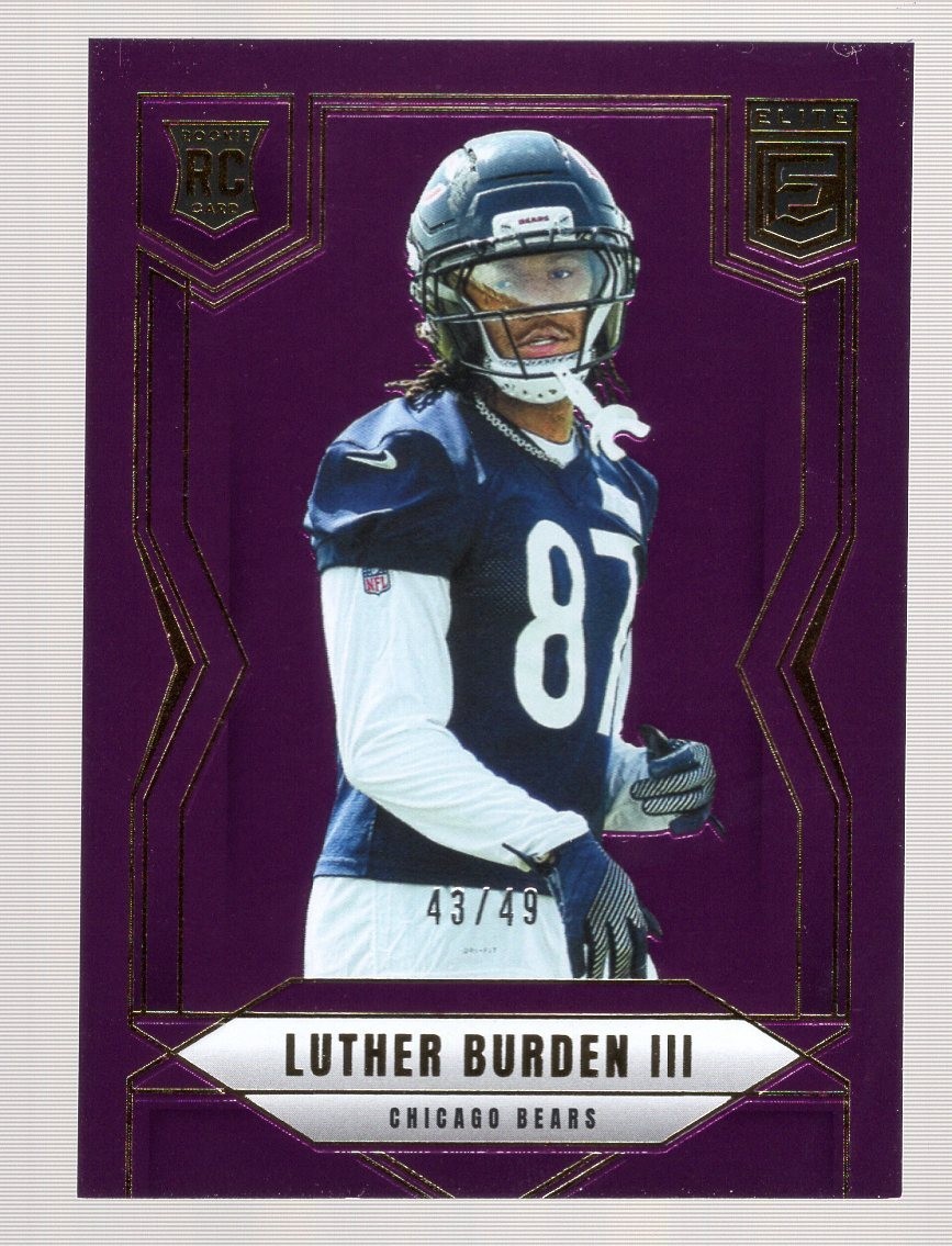 LUTHER BURDEN III 2025 DONRUSS ELITE PURPLE ROOKIE RC #43/49 **BEARS** #118