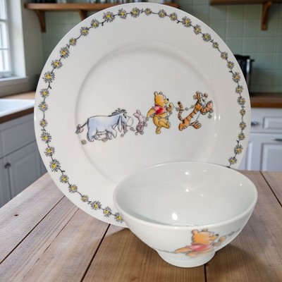 Disney Winnie the Pooh Dinner plate And Bowl- ''Daisy Chain''  10.5 inch Plate