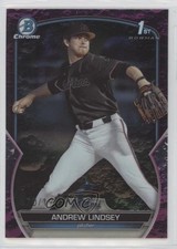 2023 Bowman Draft Chrome Fuchsia Lunar Refractor 70/199 Andrew Lindsey 17ni