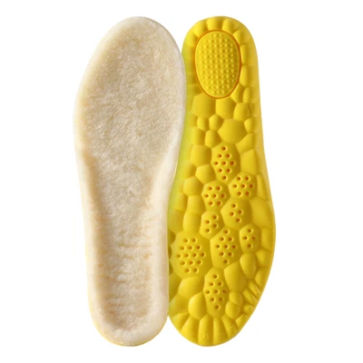 Semelles chaudes enfant, laine d'agneau, peluche, hiver - Photo 1/4