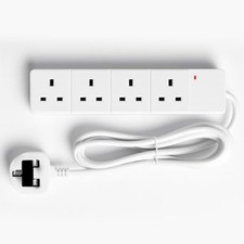 4 Way Extension Lead 2M / 5M Heavy Duty Long Cable Multi Socket Power Extension