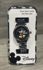 Mickey Mouse Women  s Watch Pewter Metal Band New in Box MCK859 Disney