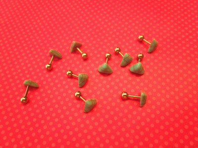 Turquoise triangle cartilage studs SET OF 10
