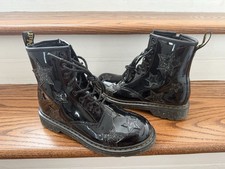 Dr. Martens Junior 1460 Glitter Star Patent Lace Up Boots- Ladies/Junior Size 6