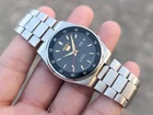 Vintage Seiko 5 Railway time Automatic Black Dial SS Men's Japanese Watch