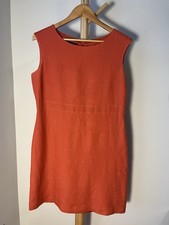 Chelsea Cambell Petites Sleeveless Linen Dress Orange Career Capsule Size 14