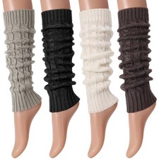 Leg Warmers Women Winter Knee High Cable Knit Warm Long Boot Socks 80s Yoga
