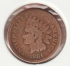 US Rare Old West 1881 Indian Head Penny Coin American Collection Shield Cent USA